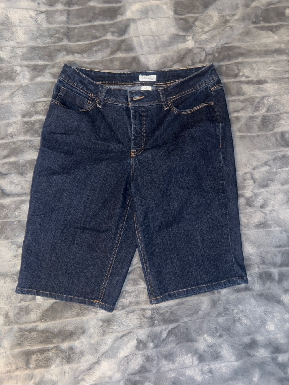 St. John's Bay Dark Blue Denim Boyfriend Bermuda Shorts